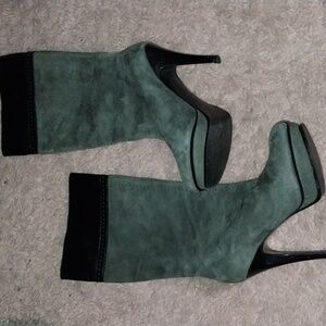 BCBGirls gray suede heeled boot